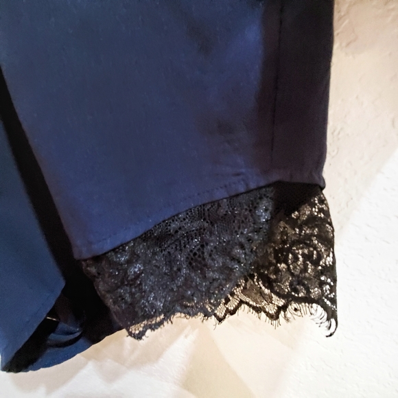 Urban Outfitters Silky Surplice Eyelash Lace Romper, Kimchi Blue - Picture 6 of 17